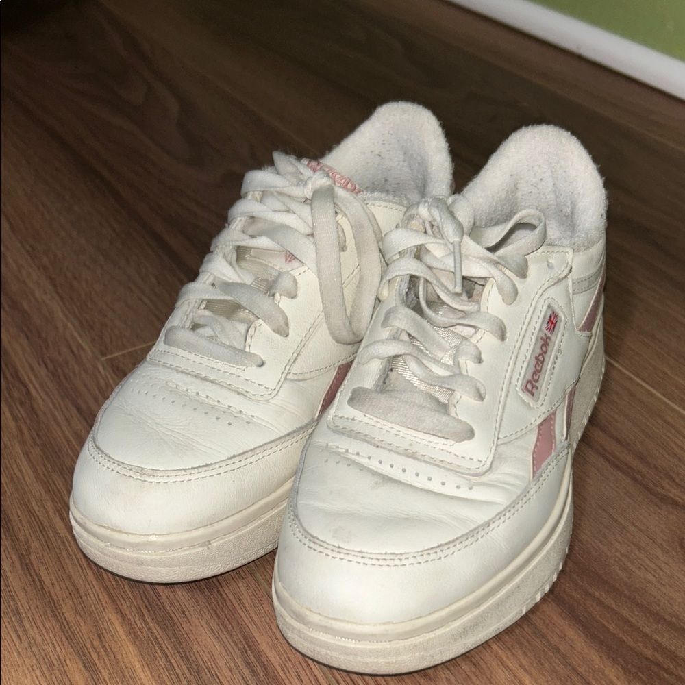 Reebok Classic White and Pink Shoes